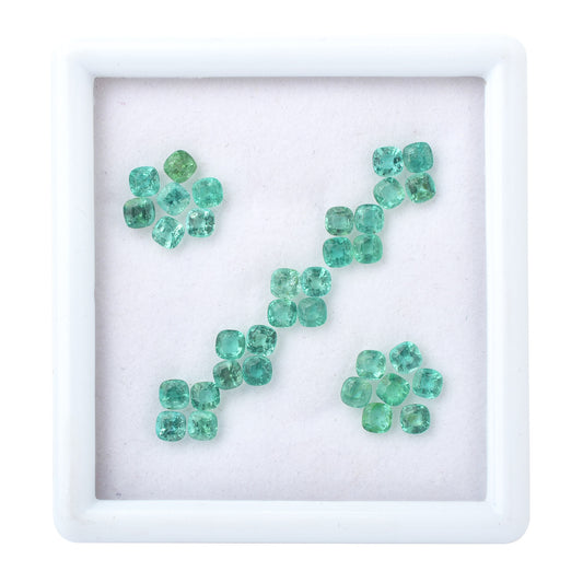 Fine Quality 100% Natural Zambian Emerald 8.10cts. Square Shape Green 3.7mm Size Loose Gemstones for Making Jewelry at the Cheapest Price
