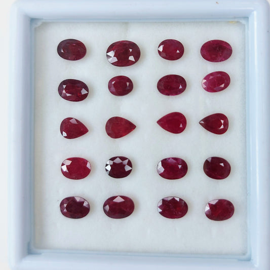 5x7 mm Fine Quality Natural Ruby Longido Oval and Pear Shape Faceted Loose Gemstones for Jewelry Making at Best Price