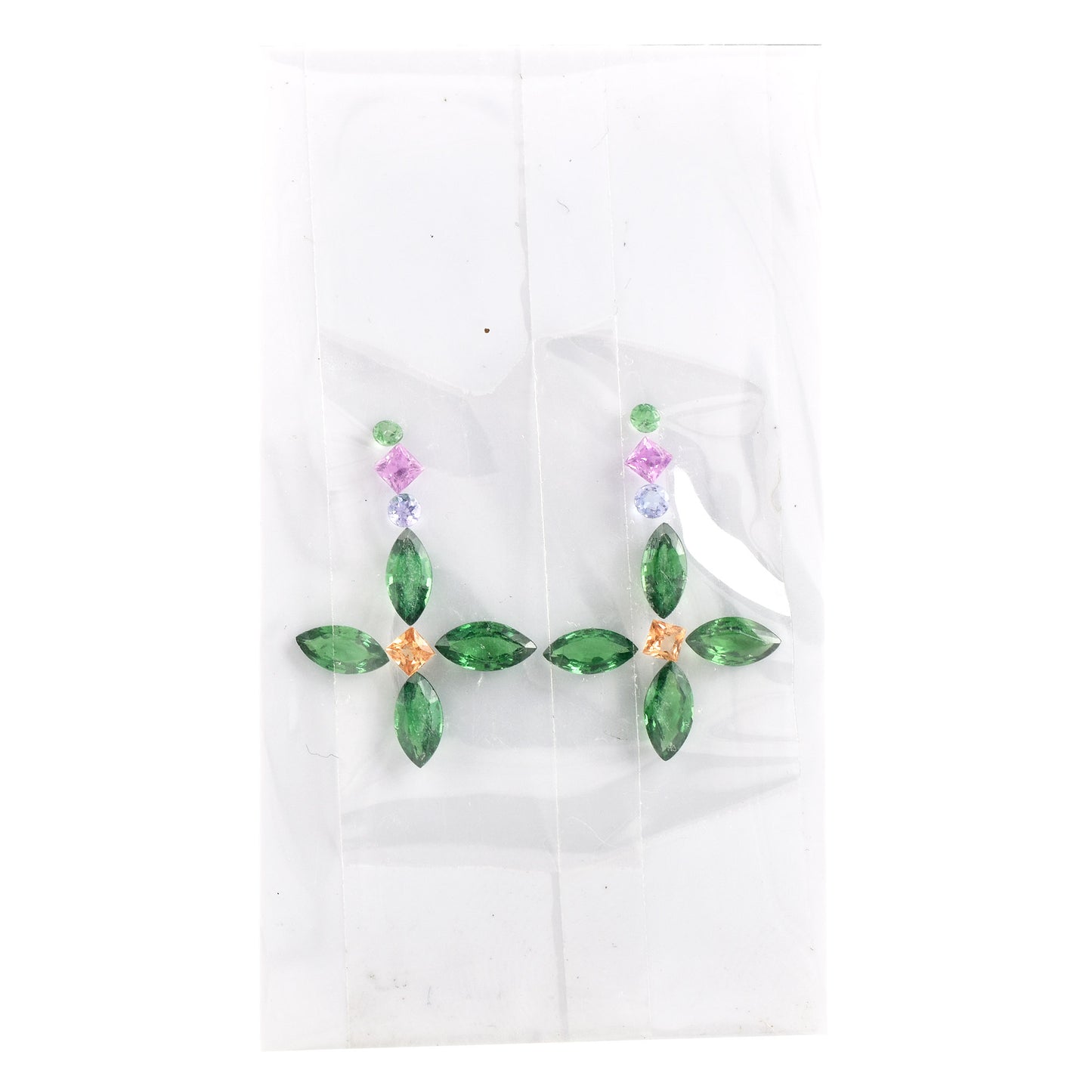 100% Natural Tsavorite, Pink & Yellow Sapphire Gemstone Marquise, Round Shapes Necklace Earrings Bracelet Locket Brooch Ring Jewellery Set