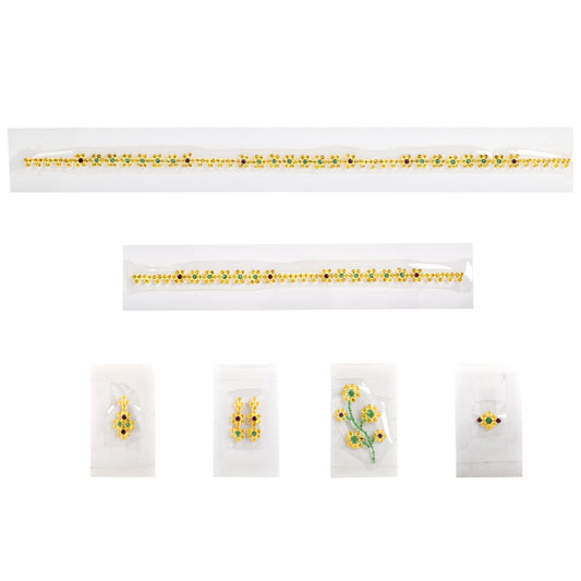 Fine Quality 100% Natural Tsavorite Yellow Sapphire Gemstone Round Shape Necklace Earrings Bracelet Locket Brooch Ring Women's Jewellery Set