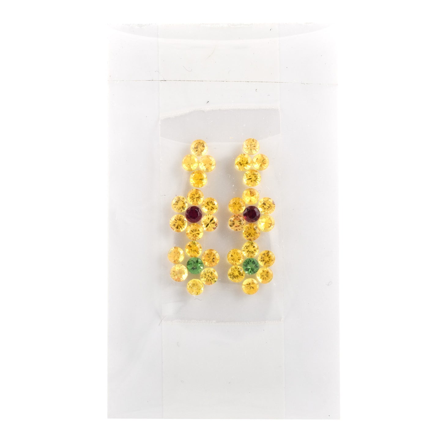 Fine Quality 100% Natural Tsavorite Yellow Sapphire Gemstone Round Shape Necklace Earrings Bracelet Locket Brooch Ring Women's Jewellery Set