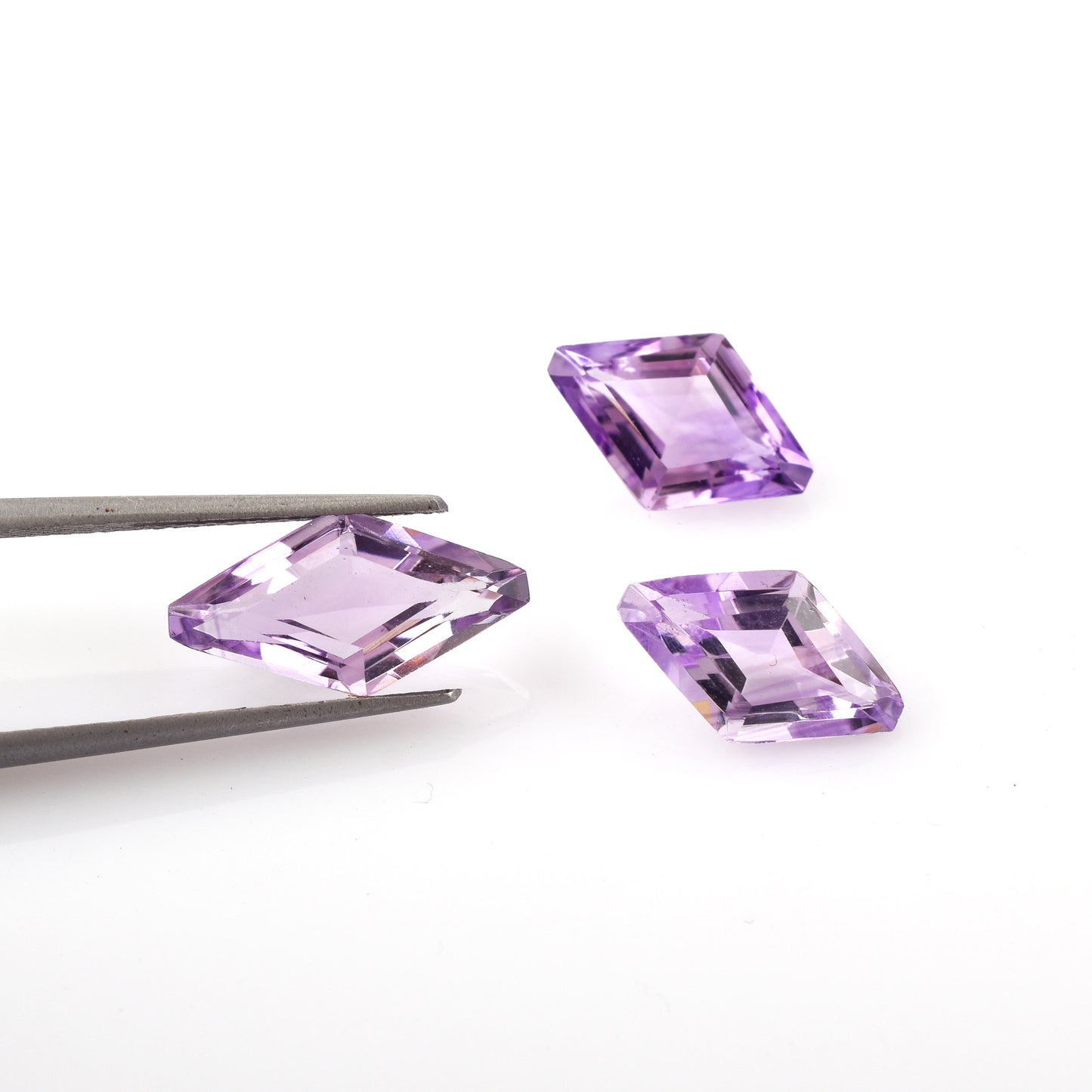 Fine Quality 100% Natural Amethyst Gemstone Fancy Shape 5.70cts. Purple 3-Pcs Set Loose Gemstones for Jewelry Making at a Lowest Price