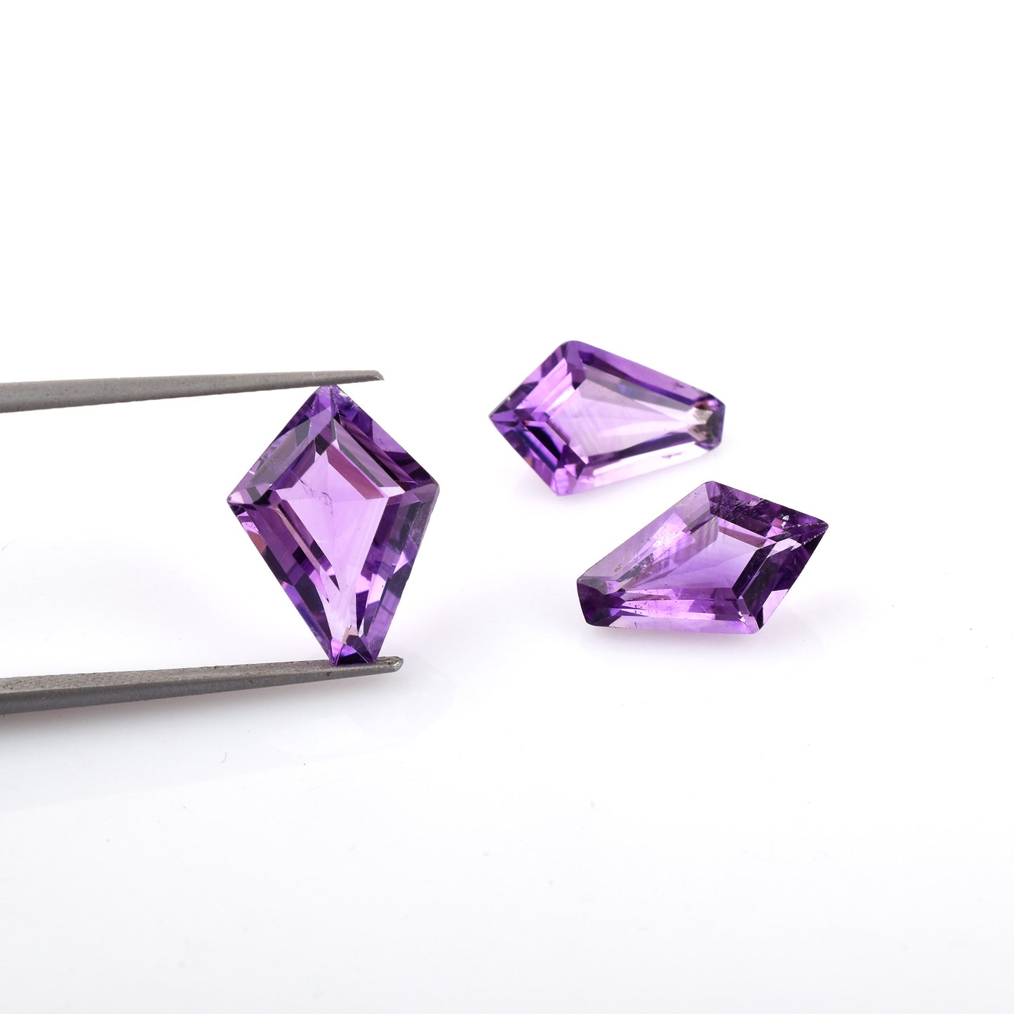 100% Natural Fine Quality Amethyst Gemstone 9.55cts. Fancy Shape Purple 3-Pcs Set Loose Gemstones for Jewelry Making at the Cheapest Price