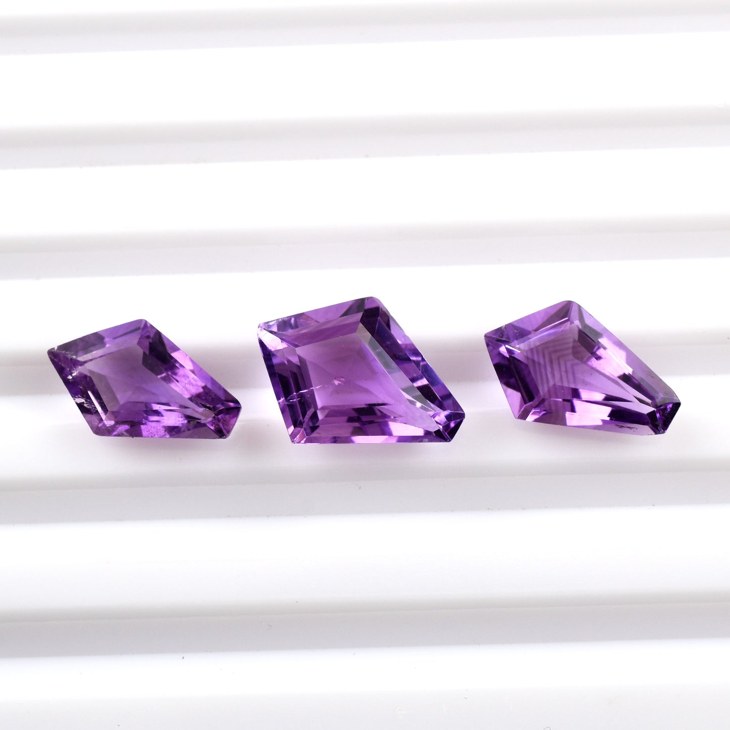 100% Natural Fine Quality Amethyst Gemstone 9.55cts. Fancy Shape Purple 3-Pcs Set Loose Gemstones for Jewelry Making at the Cheapest Price