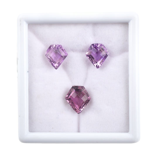 Fine Quality 100% Natural Amethyst Gemstone 3-Pcs Set Fancy Shape 16.10cts. Purple Loose Gemstones for Jewelry Making at the Lowest Price