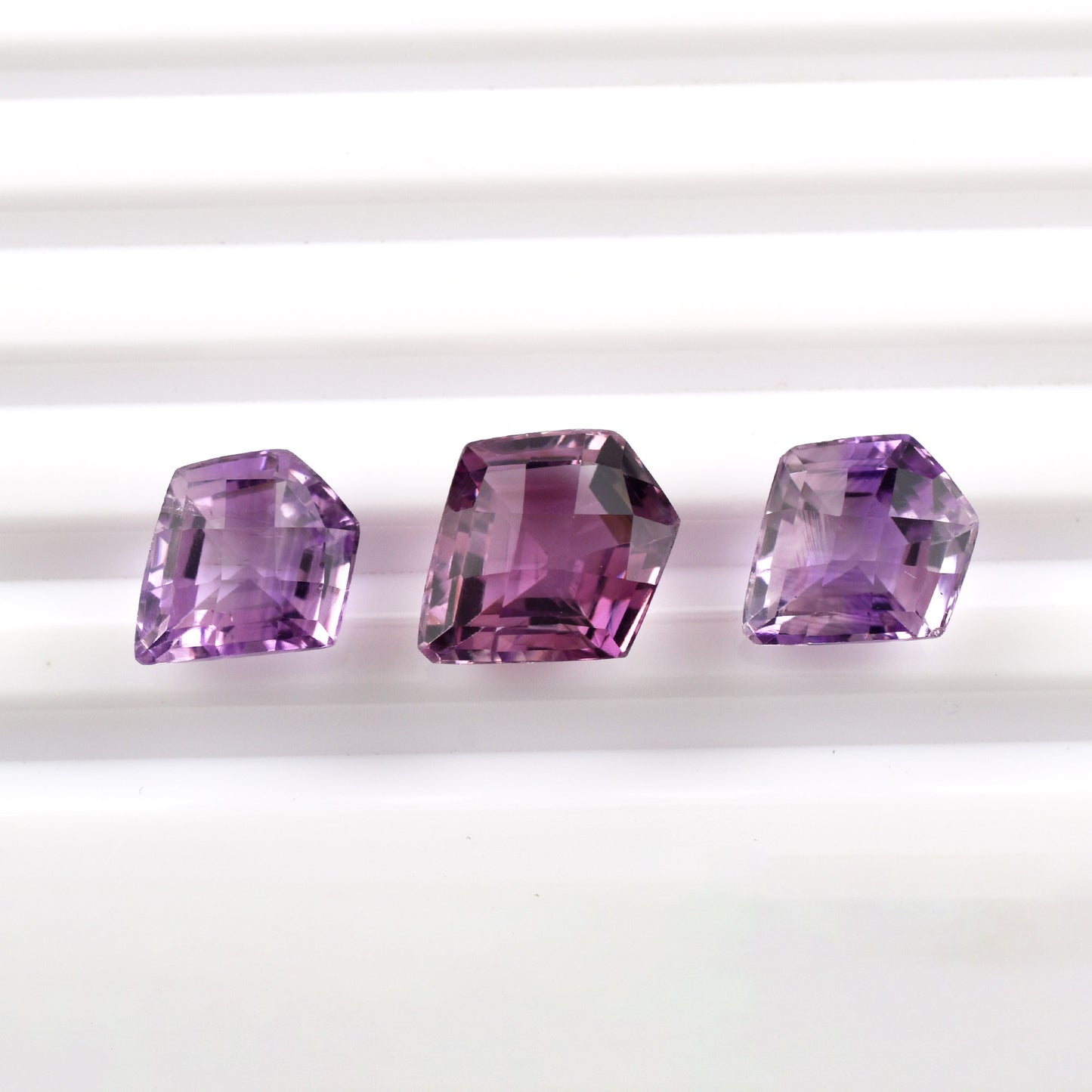 Fine Quality 100% Natural Amethyst Gemstone 3-Pcs Set Fancy Shape 16.10cts. Purple Loose Gemstones for Jewelry Making at the Lowest Price