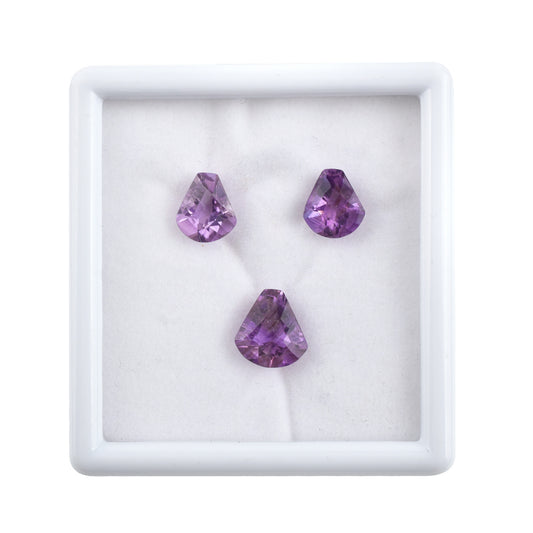 100% Natural Fine Quality Amethyst Gemstone Fancy Shape 10.85cts. Purple 3-Pcs Set Loose Gemstone for Jewelry Making at the Lowest Price