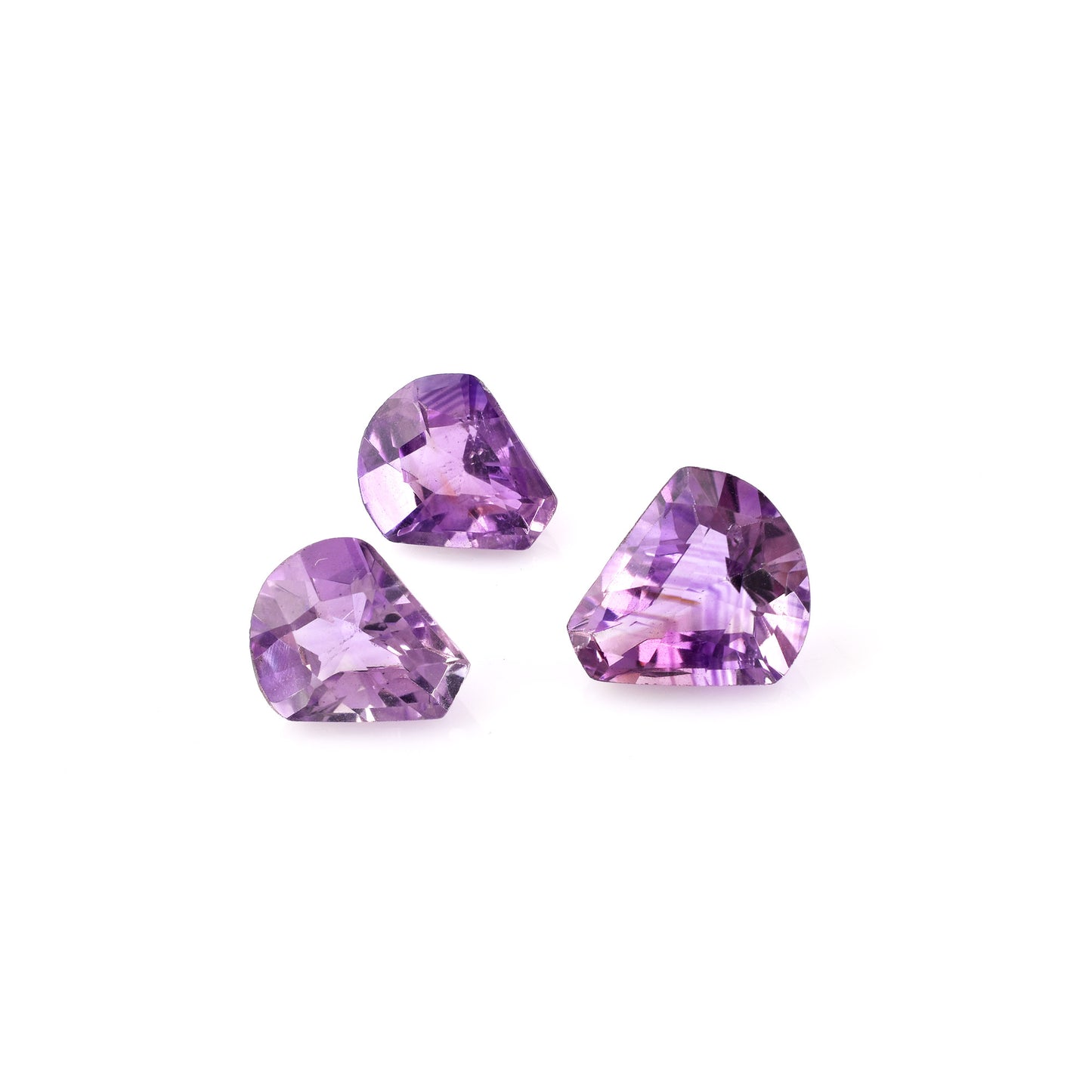 100% Natural Fine Quality Amethyst Gemstone Fancy Shape 10.85cts. Purple 3-Pcs Set Loose Gemstone for Jewelry Making at the Lowest Price