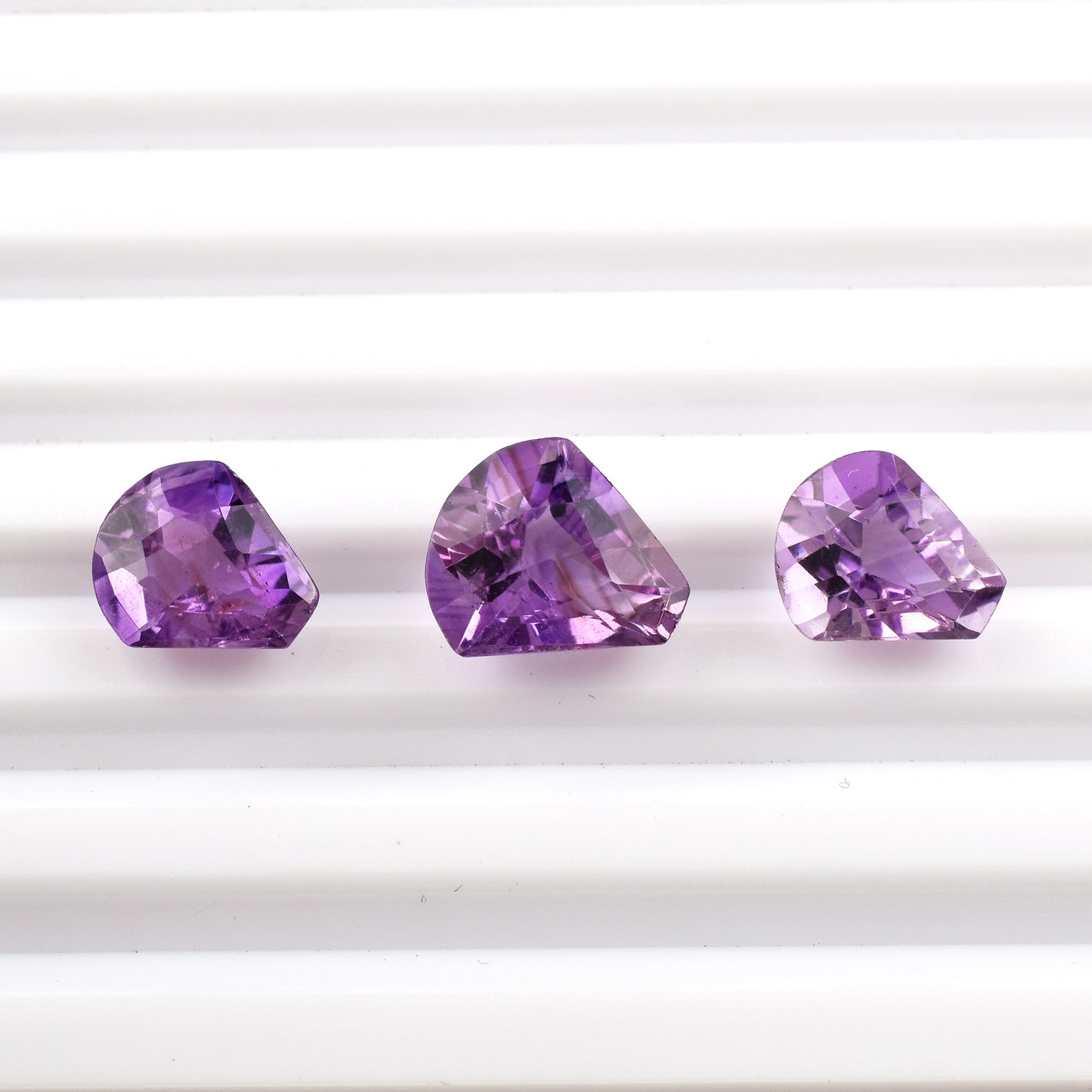 100% Natural Fine Quality Amethyst Gemstone Fancy Shape 10.85cts. Purple 3-Pcs Set Loose Gemstone for Jewelry Making at the Lowest Price