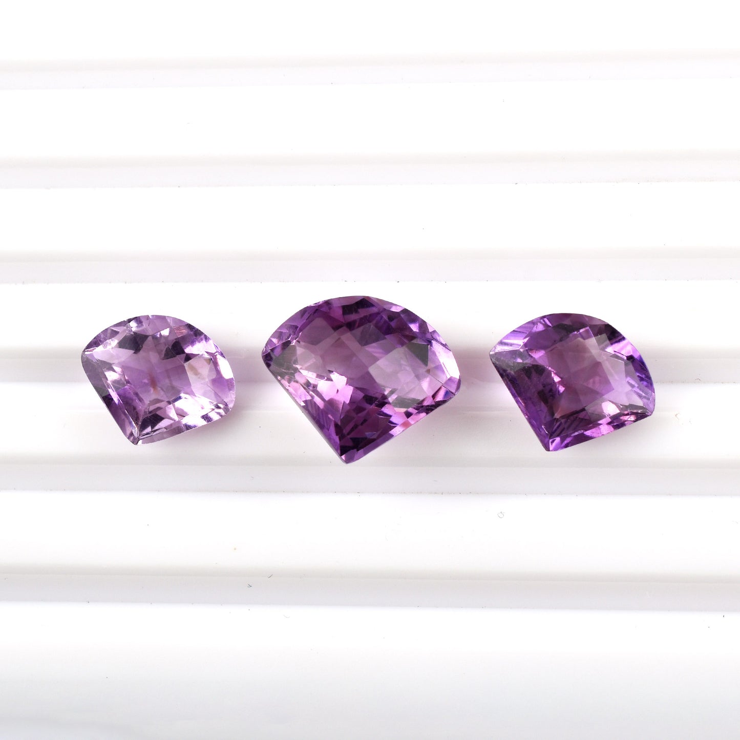 Fine Quality 100% Natural Amethyst Gemstone 16.20cts. Fancy Shape 3-Pcs Set Purple Loose Gemstones for Making Jewelry at the Lowest Price