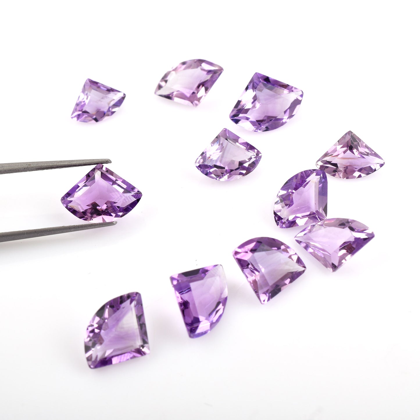 100% Natural Fine Quality Amethyst Gemstone 27.10cts. Fancy Shape 11-Pcs Set Purple Loose Gemstone for Jewelry Making at the Cheapest Price