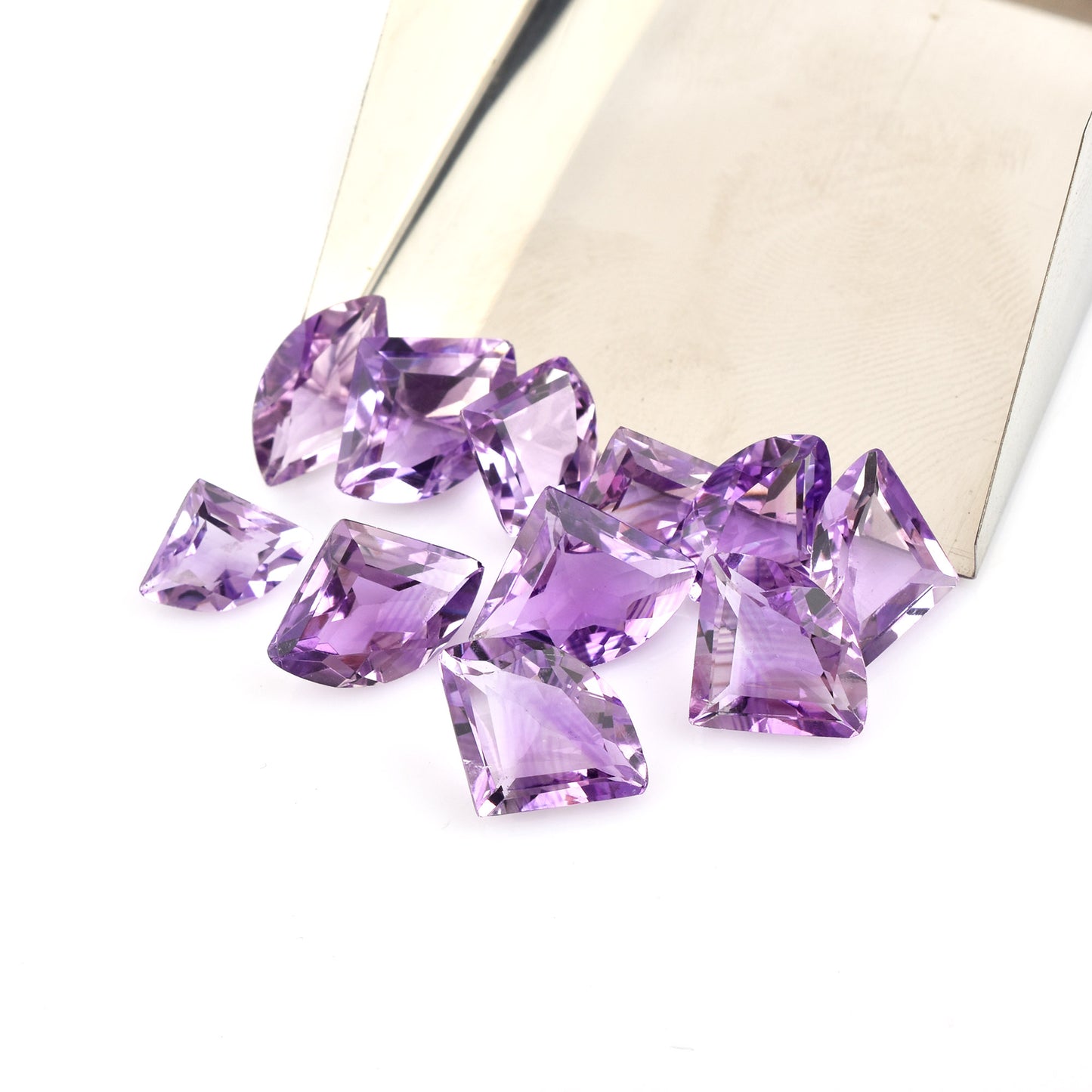 100% Natural Fine Quality Amethyst Gemstone 27.10cts. Fancy Shape 11-Pcs Set Purple Loose Gemstone for Jewelry Making at the Cheapest Price
