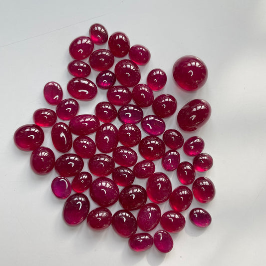 Top Most Quality Ruby Calibration Size 6x8 mm Oval Shape Red Color Cabochon Loose Gemstones at the Best Price