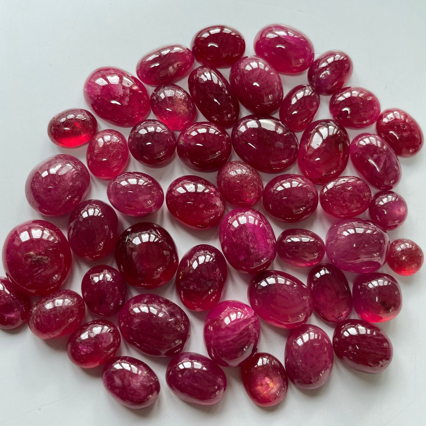 8-25 Carats Heat-Treated Ruby Cabochon Stone Far Cut Oval Shape Reddish Pink Color July Birthstone Ring Size Loose Gemstones for Making Ring