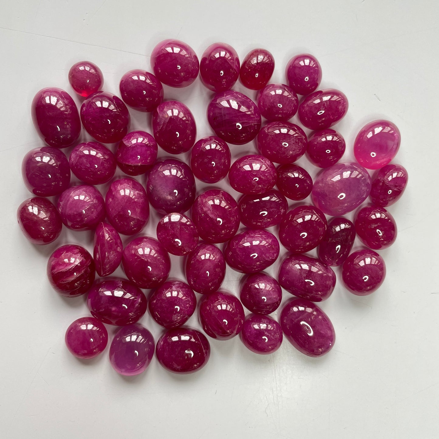 8-25 Carats Heat-Treated Ruby Cabochon Stone Far Cut Oval Shape Reddish Pink Color July Birthstone Ring Size Loose Gemstones for Making Ring