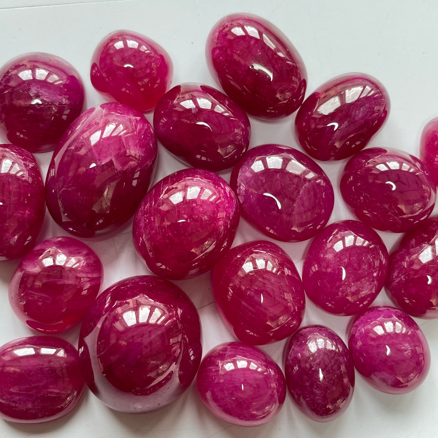 8-25 Carats Heat-Treated Ruby Cabochon Stone Far Cut Oval Shape Reddish Pink Color July Birthstone Ring Size Loose Gemstones for Making Ring