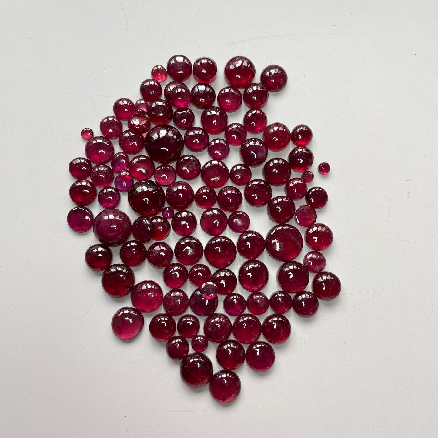 8-15 MM Fine Quality Natural Ruby Heat-Treated Deep Red Loose Gemstone Round Shape Cabochon Stones for Jewelry Stone