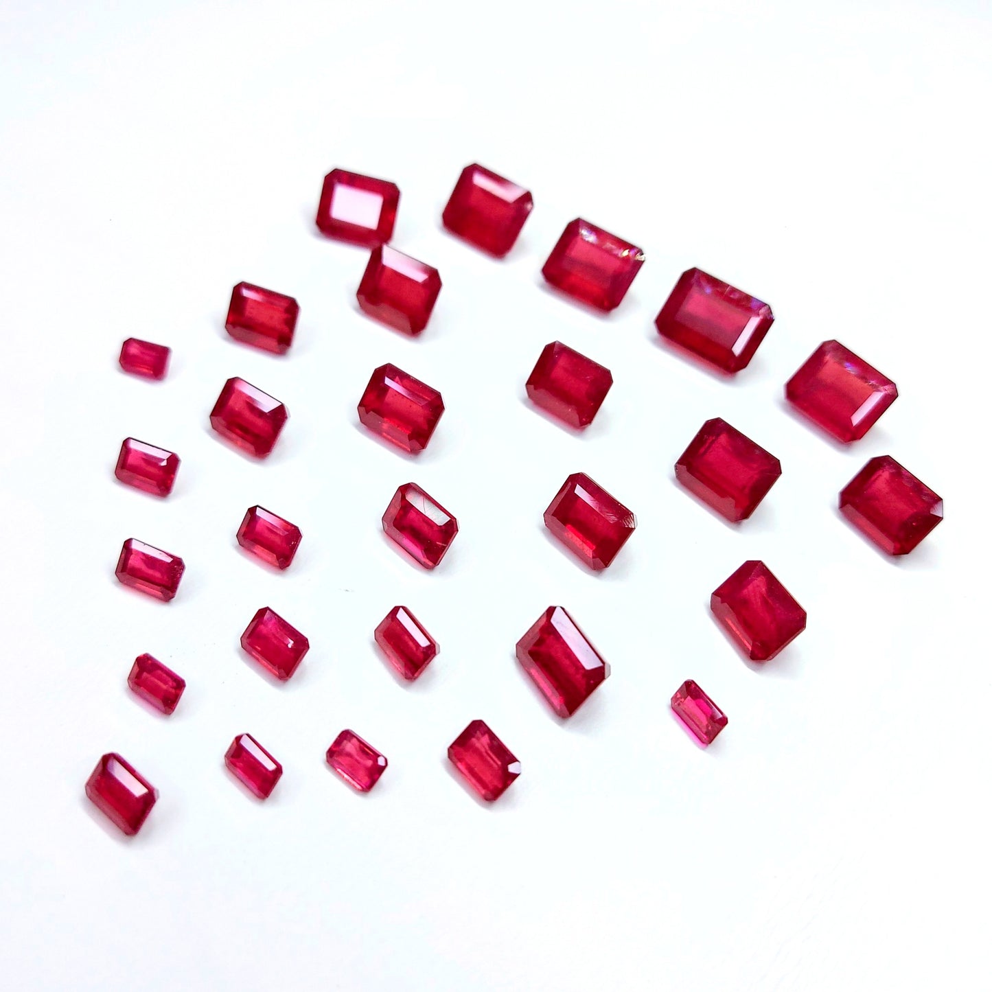 Calibrated Fine Quality Ruby Heat-Treated 5x7mm, 9x11mm Sizes Octagon Shape Blood Red Color Loose Gemstones for Jewelry Making