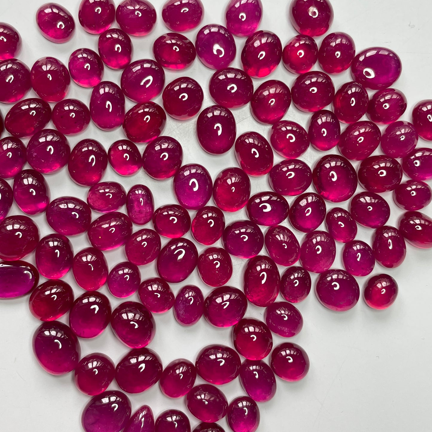 Natural Fine Quality 5-8 Cts Heat Treated Ruby Reddish Pink Oval Cut Cabochon Loose Gemstone for Jewellery Making