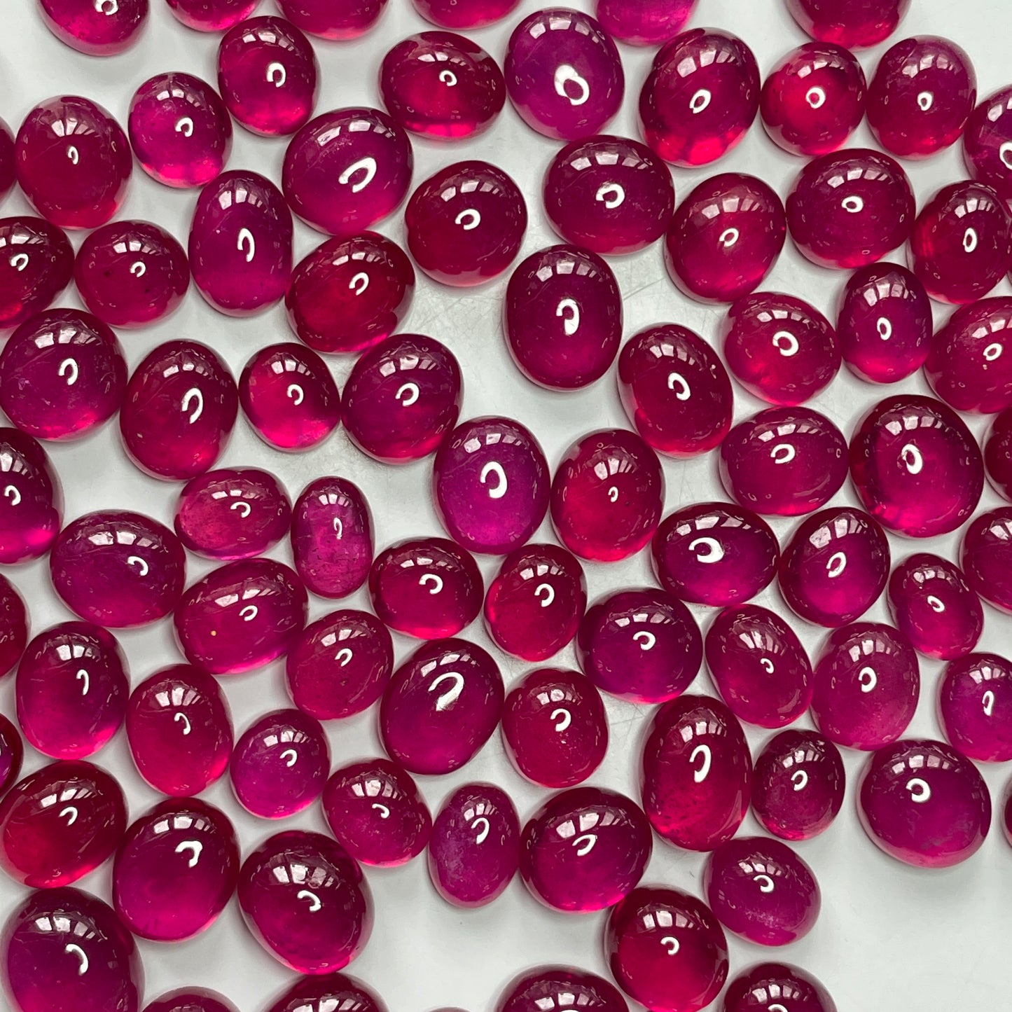 Natural Fine Quality 5-8 Cts Heat Treated Ruby Reddish Pink Oval Cut Cabochon Loose Gemstone for Jewellery Making